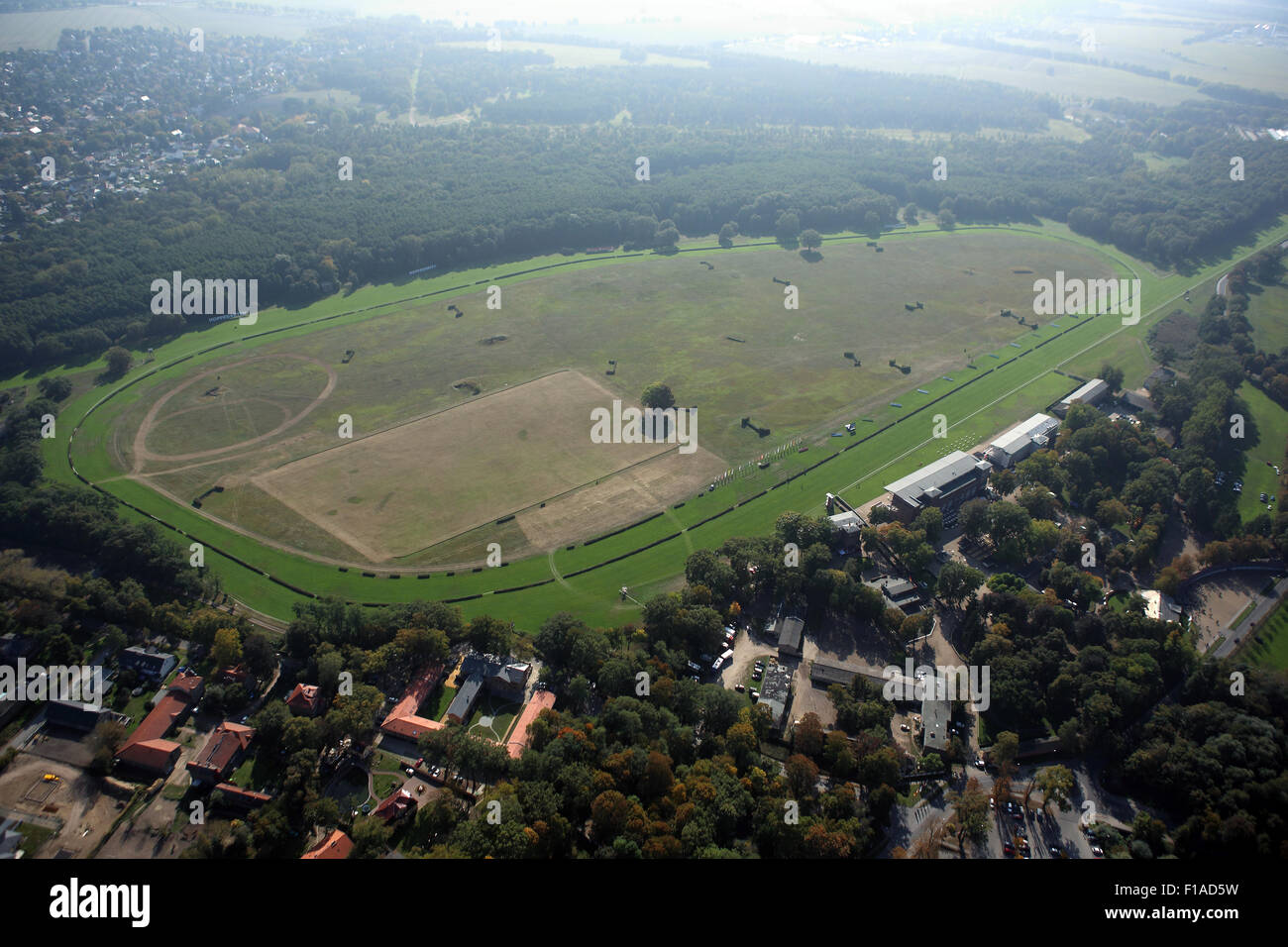 Hoppegarten, Germany, aerial view of the racecourse Hoppegarten Stock Photo