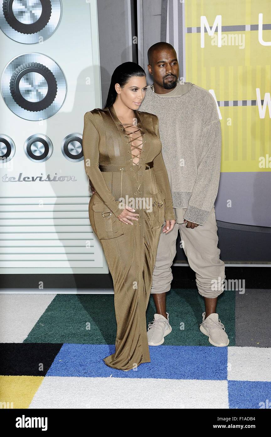 Los Angeles, CA, USA. 30th Aug, 2015. Kim Kardashian, Kanye West at
