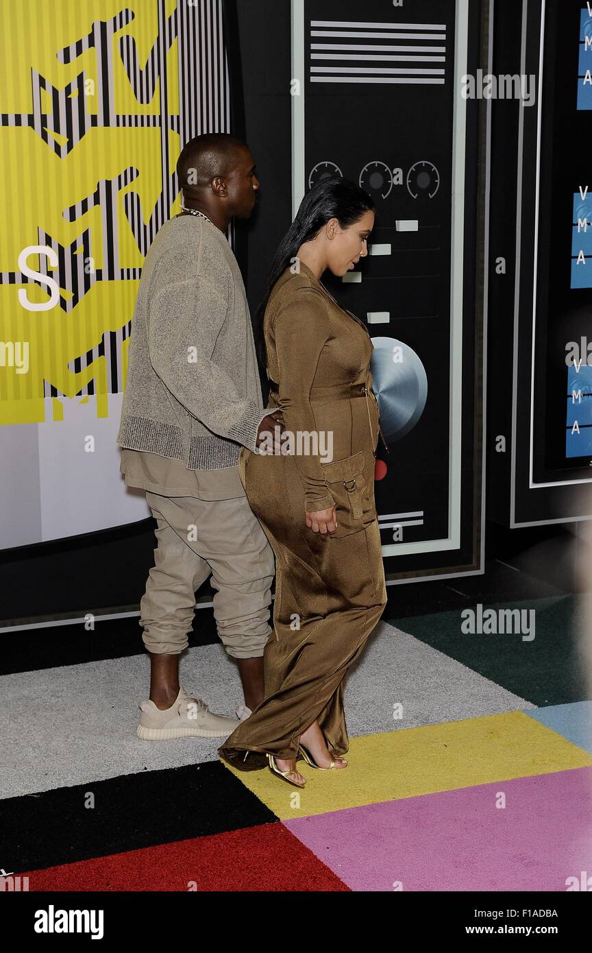 Los Angeles, CA, USA. 30th Aug, 2015. Kim Kardashian, Kanye West at