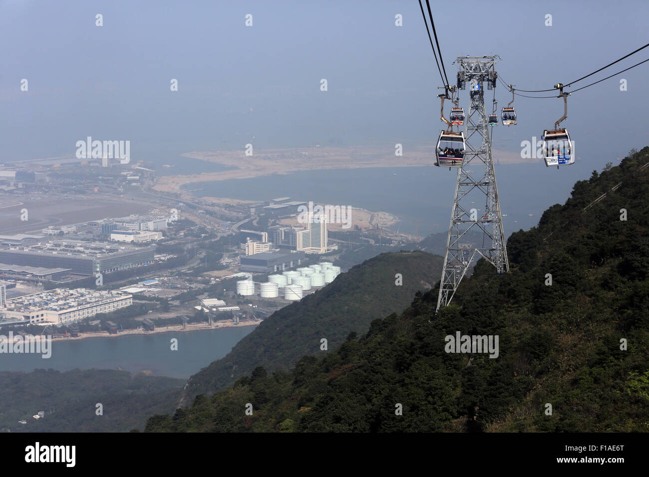 Hong Kong, China, overlooking the grounds of the AsiaWorld-Expo on Chek Lap Kok Iceland Stock Photo