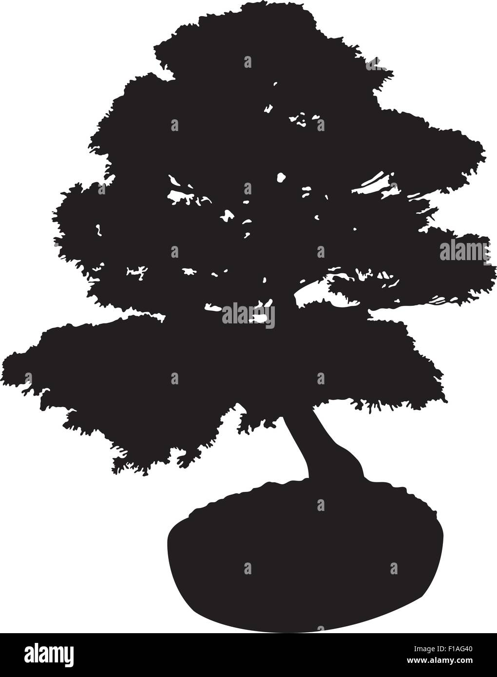 Bonsai Tree Silhouette Stock Vector Image & Art Alamy