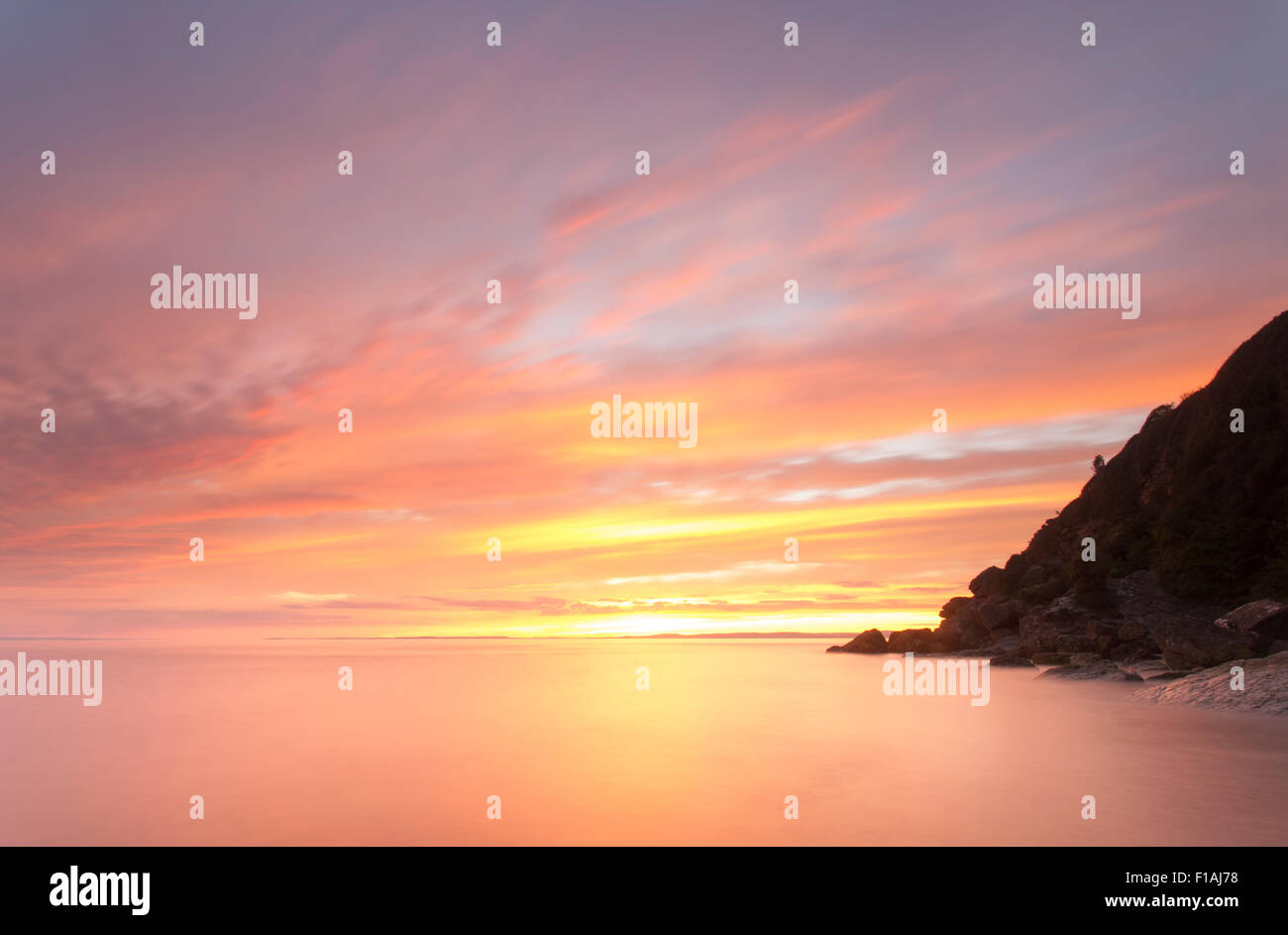 Ladye Bay, Clevedon, Sunset Stock Photo Alamy