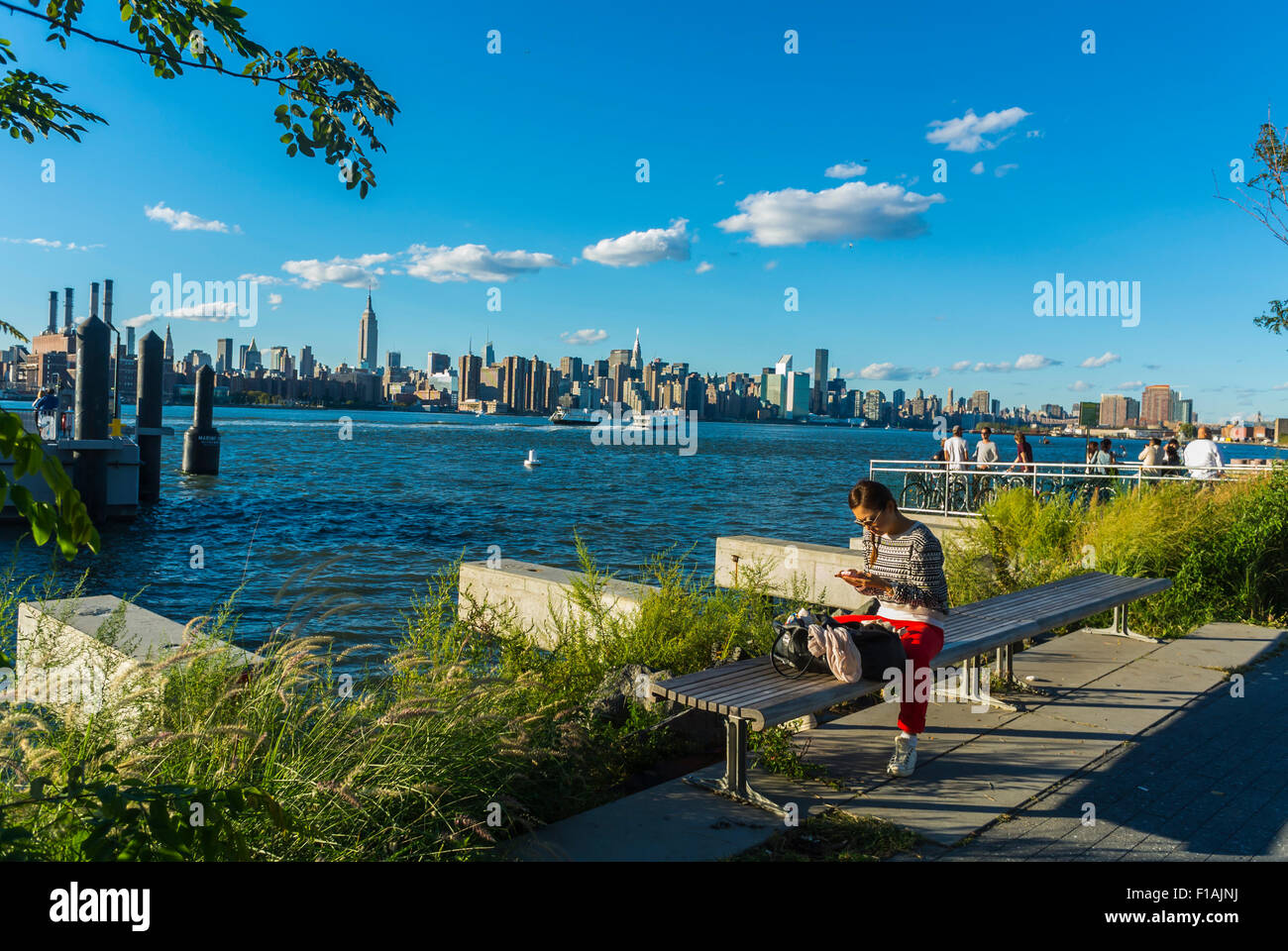 New York City, USA, Manhattan Skyline View from, DUMBO Neighborhood