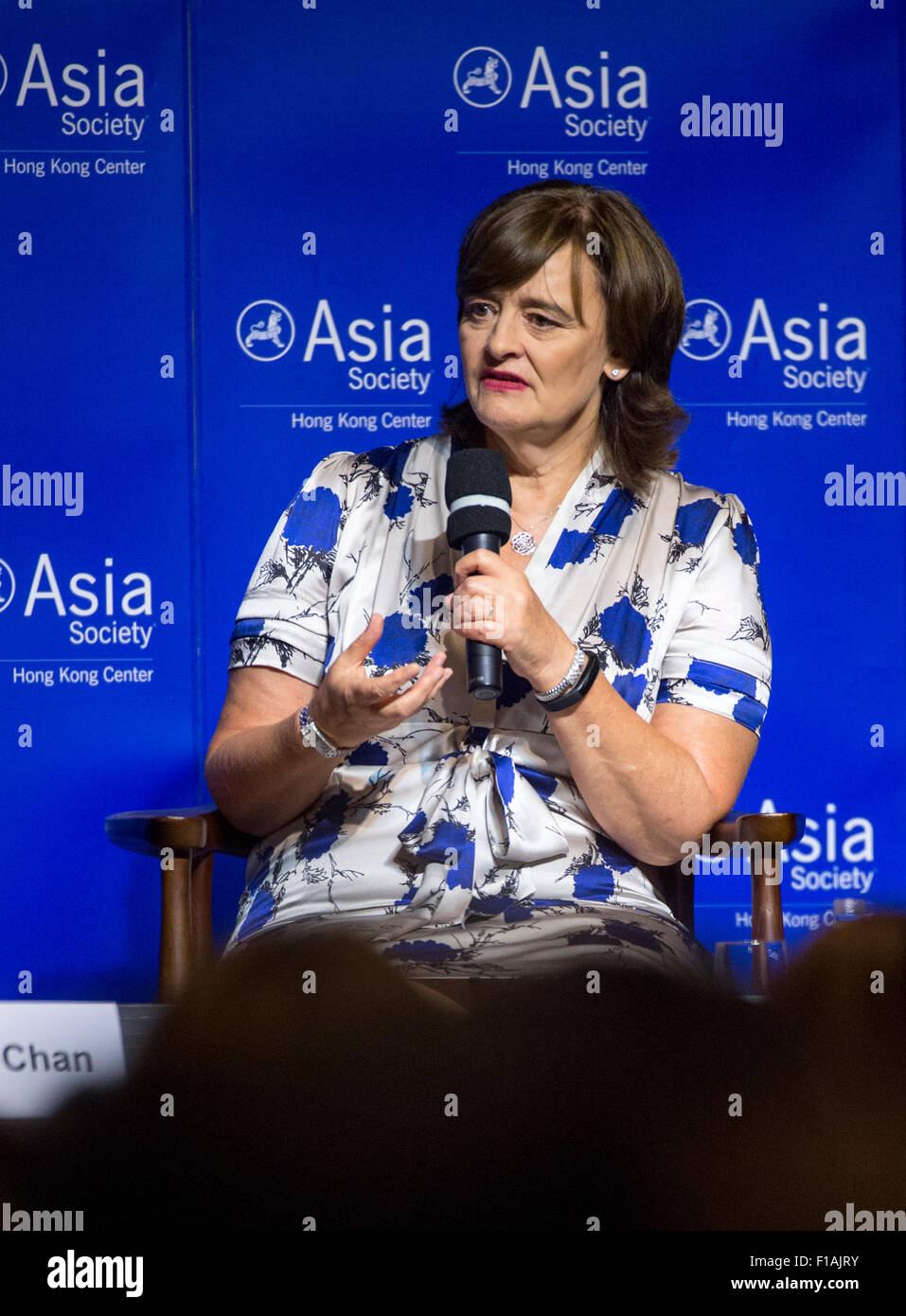 Hong Kong, China. 31st Aug, 2015. Cherie Blair joins the panel at the Asia Society Hong Kong Centre panel discussion- 'For lasting change: Women's education and empowerment. Credit:  Jayne Russell/Alamy Live News Stock Photo