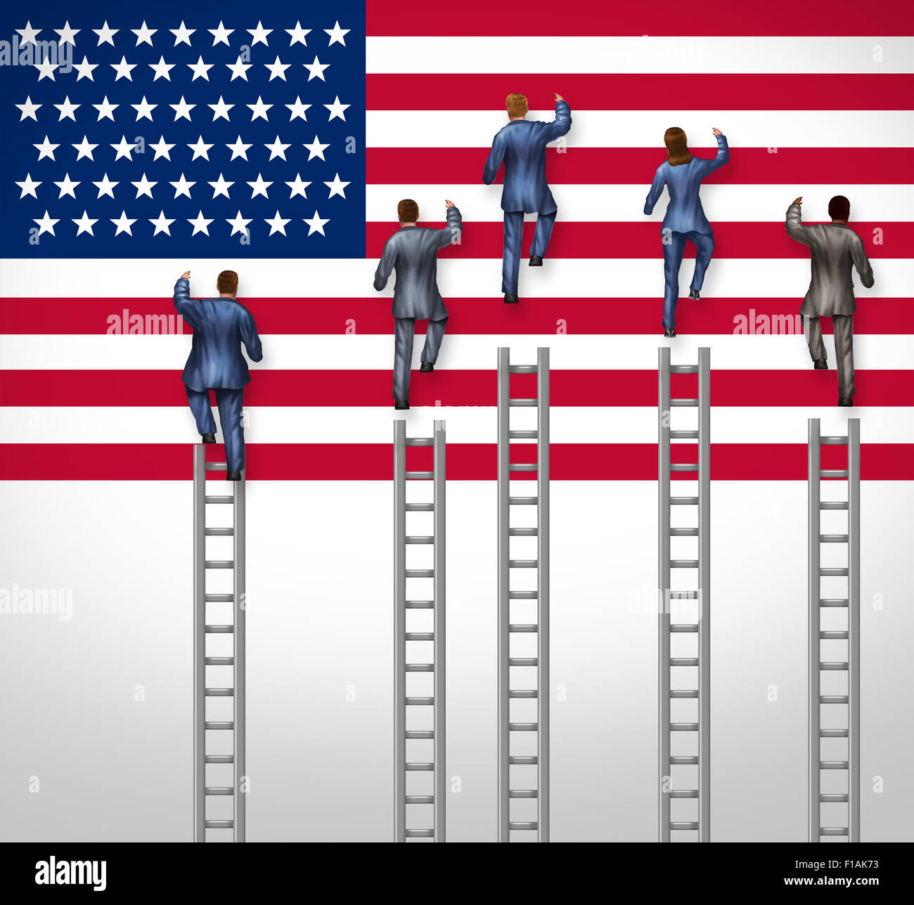 American election concept as a group of candidates from the United States campaigning for president or government elected positi Stock Photo