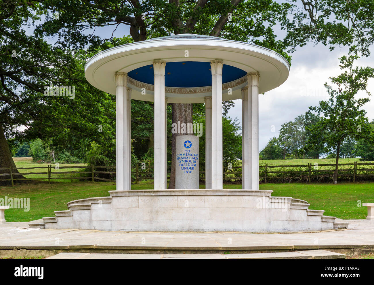 The ABA (American Bar Association) Magna Carta Memorial, Runnymede, Surrey, England, UK Stock Photo