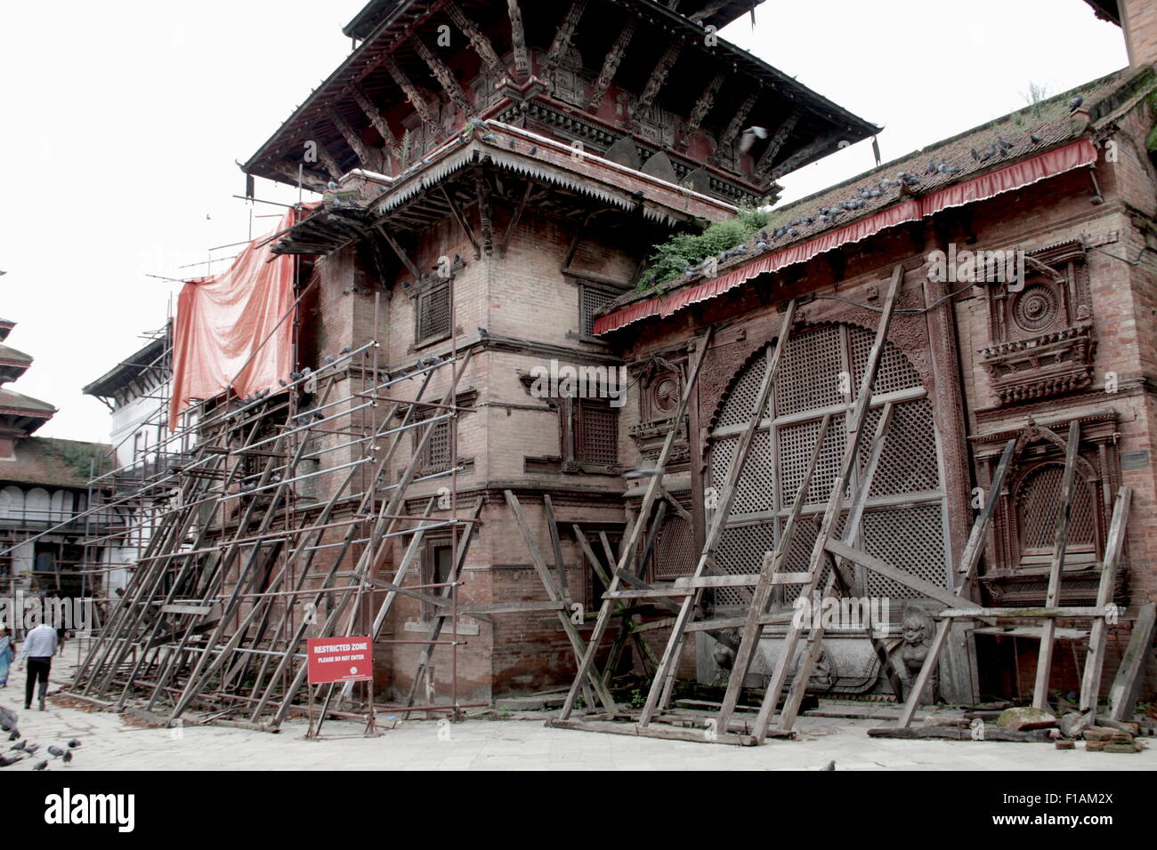 Durbar square after the April 2015 Earthquake in Kathmandu, ready for tourists again Stock Photo
