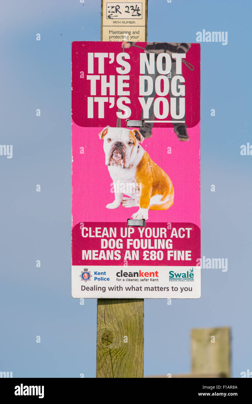 It not the dog its you - dog fouling sign in Swale Kent Stock Photo