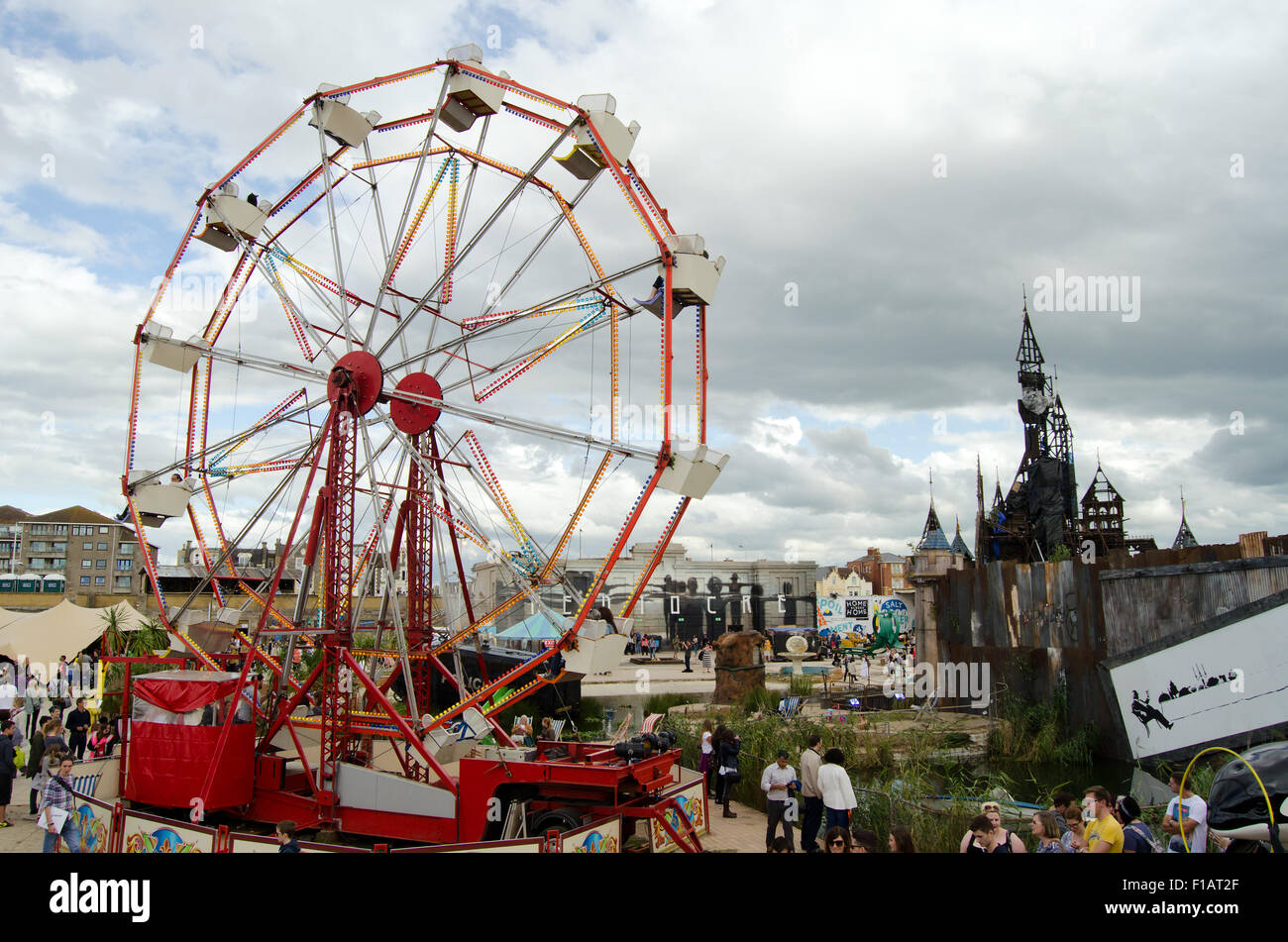 Banksy Dismaland Bemusement Park, a pop up art exhibition at Weston