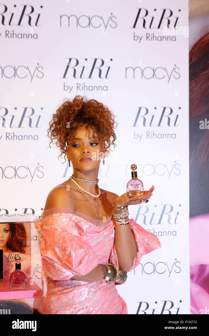 New York, USA. 31st Aug, 2015. Rihanna debuts her new scent RiRi by
