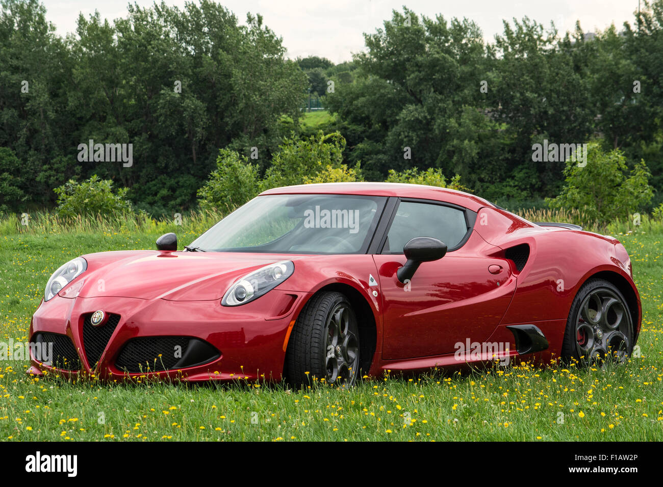 a red alfa romeo 4c Stock Photo - Alamy