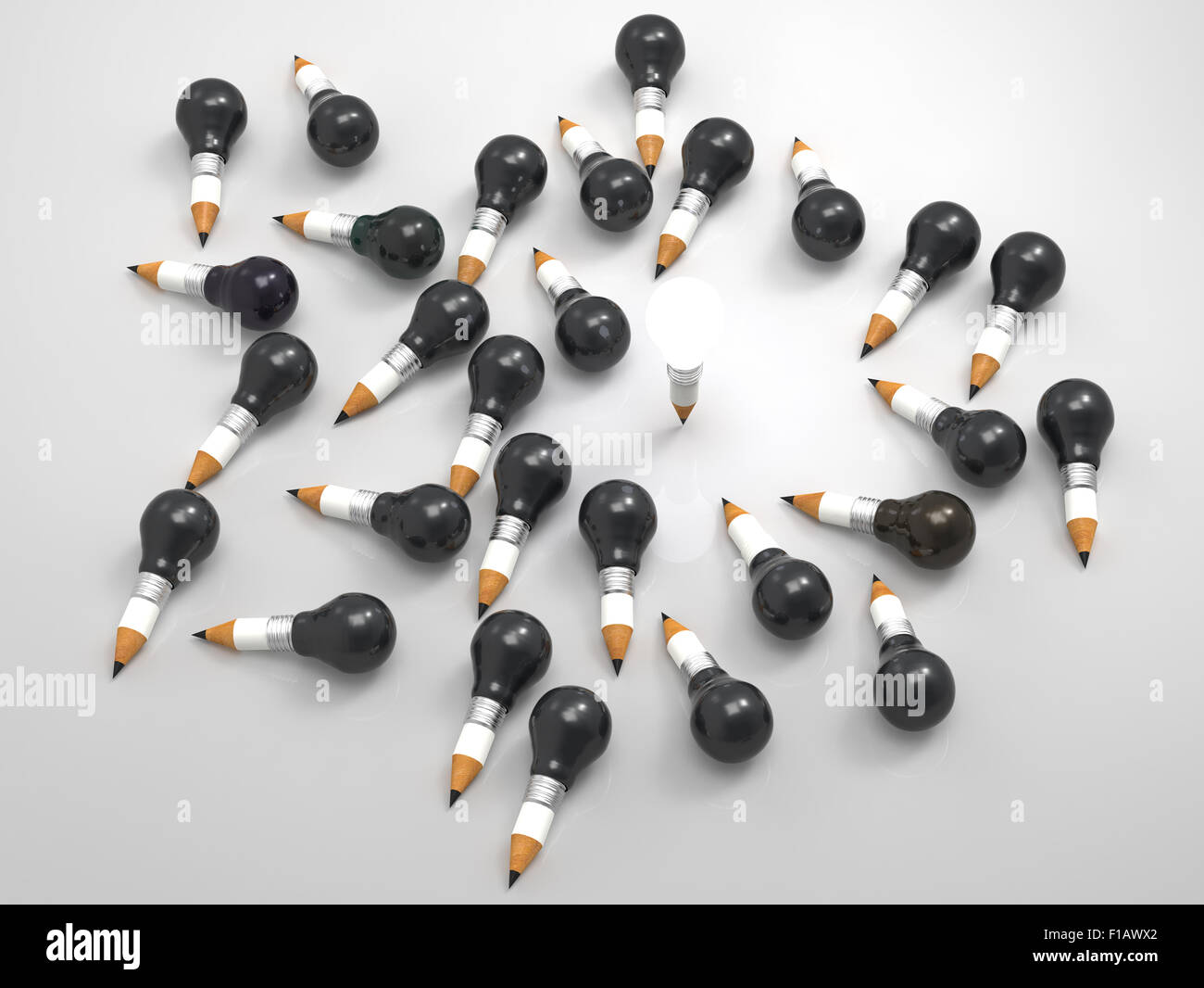 drawing idea pencil and light bulb concept creative and leadership ...