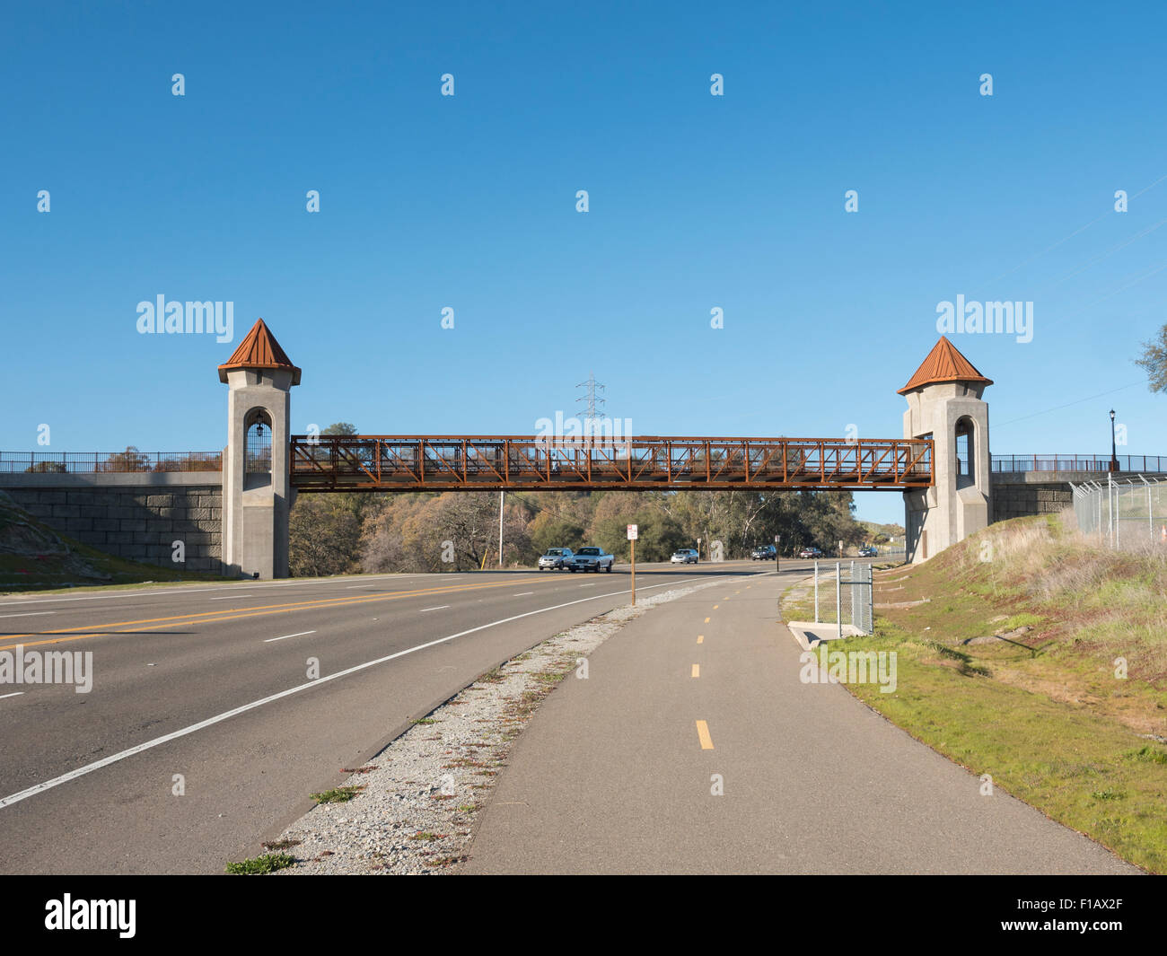 Johnny Cash Trail Bridge, Folsom, California Stock Photo