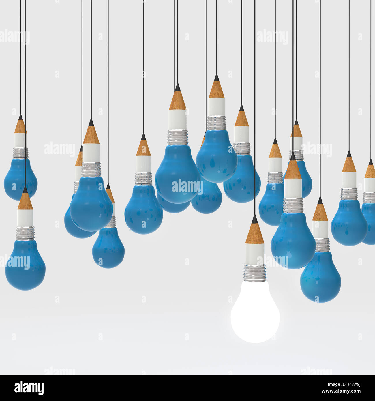 drawing idea pencil and light bulb concept creative and leadership as ...