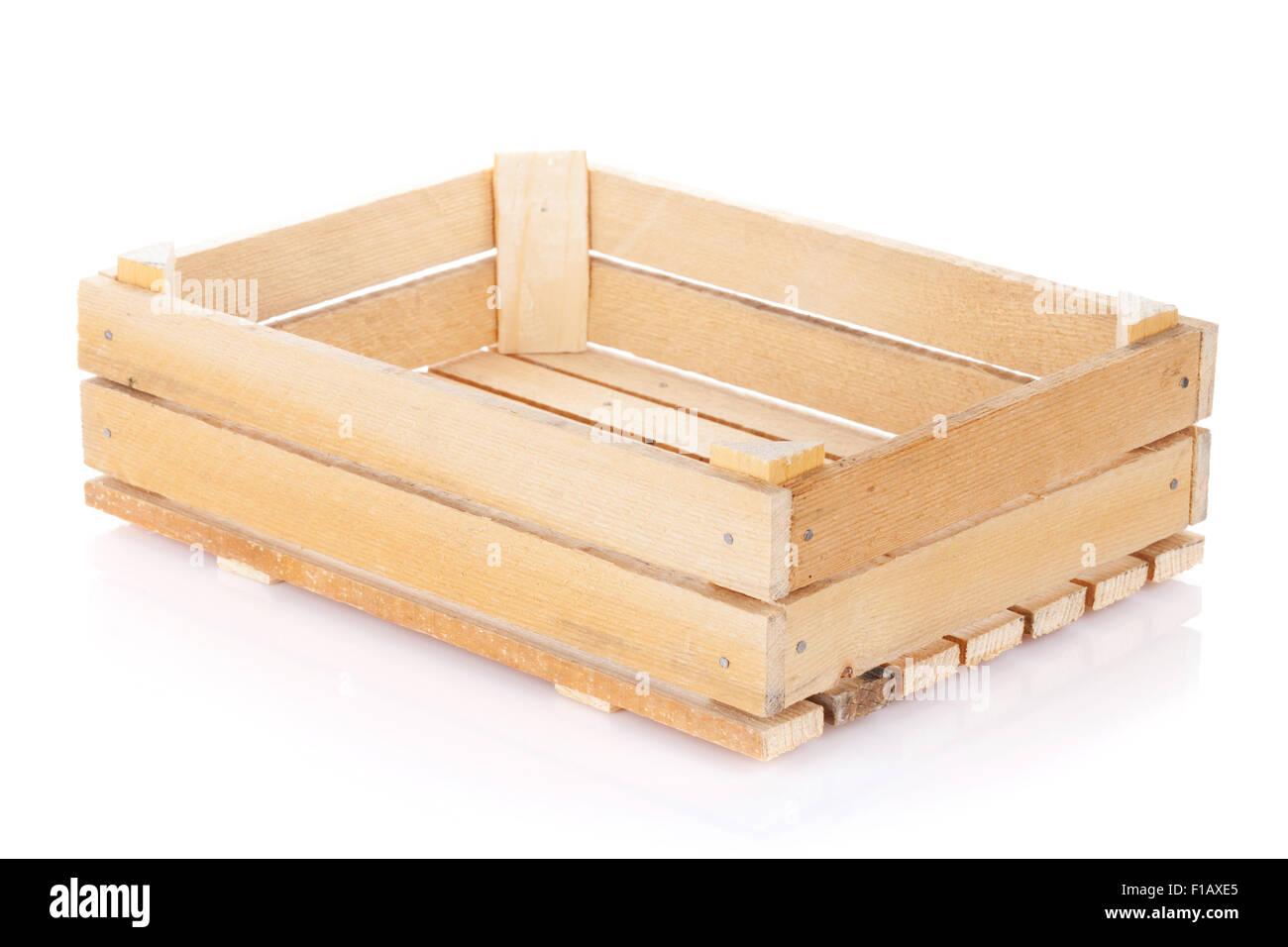 Empty wooden box. Isolated on white background Stock Photo Alamy
