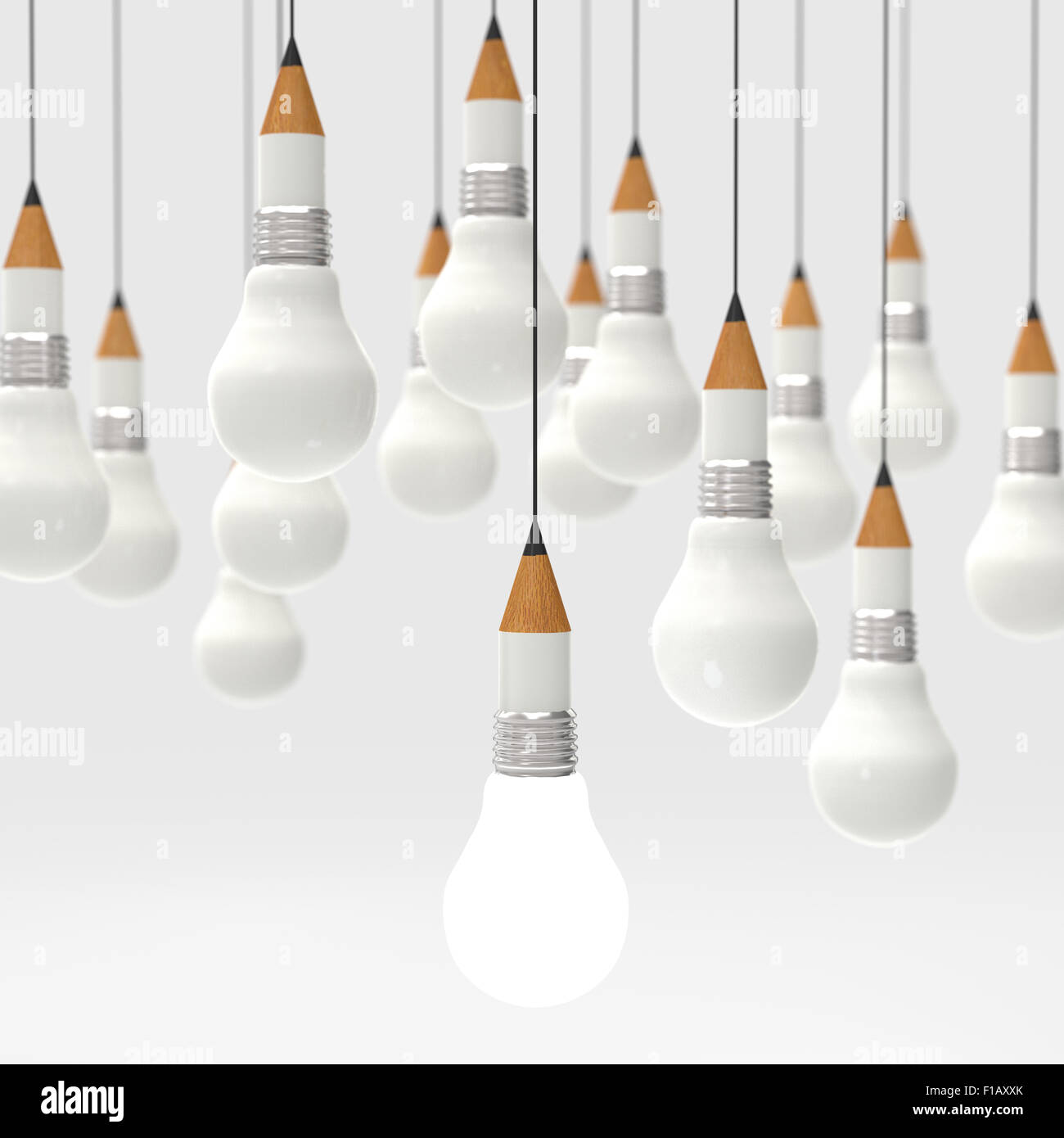 drawing idea pencil and light bulb concept creative and leadership ...