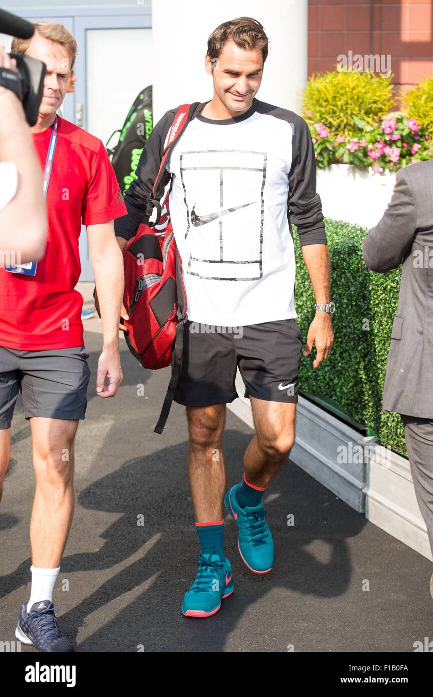 Roger Federer out and about for Celebrity Candids - MON, , New York, NY August 31, 2015. Photo By: Steven Ferdman/Everett Collection Stock Photo
