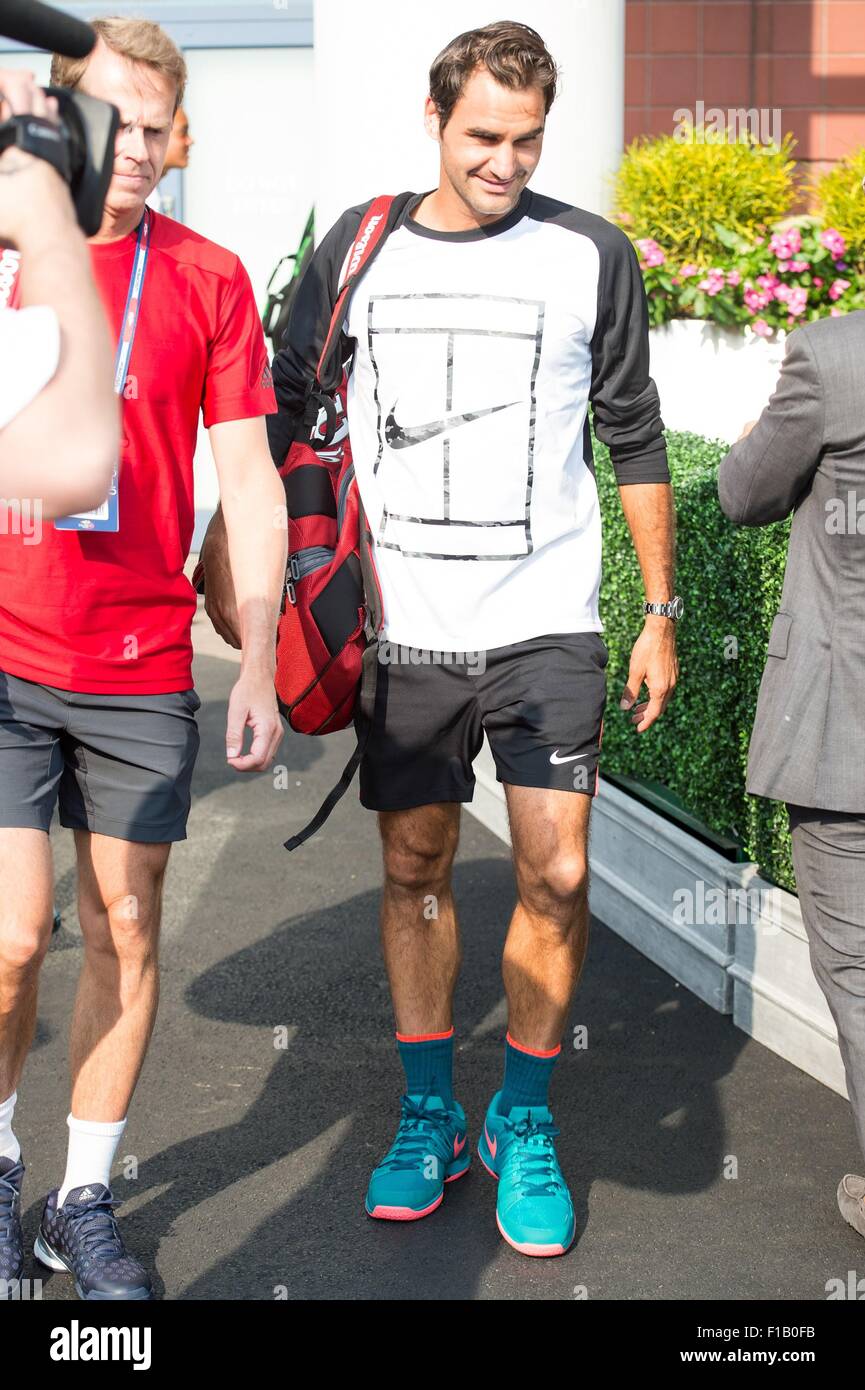 Roger Federer out and about for Celebrity Candids - MON, , New York, NY August 31, 2015. Photo By: Steven Ferdman/Everett Collection Stock Photo