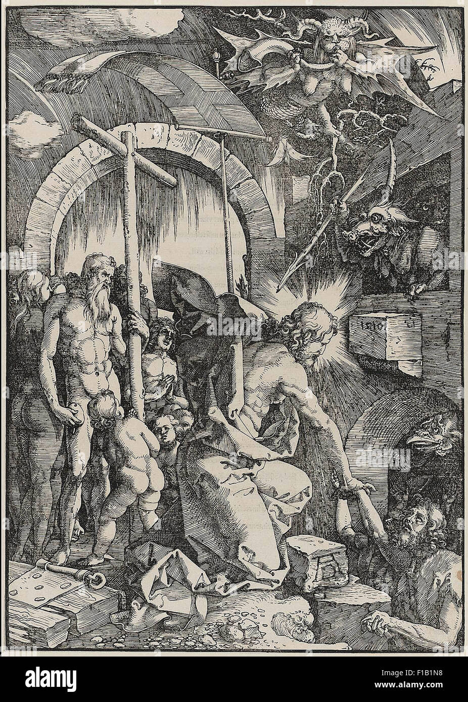 Albrecht Dürer - Harrowing of Hell (Large Passion Stock Photo - Alamy