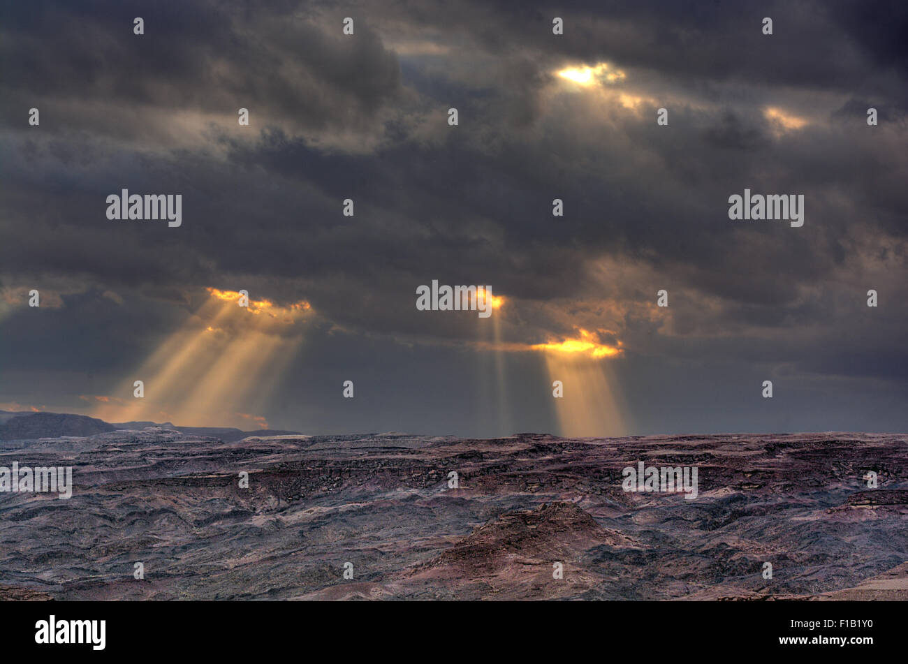 Inspiring skies and desert scenery Stock Photo