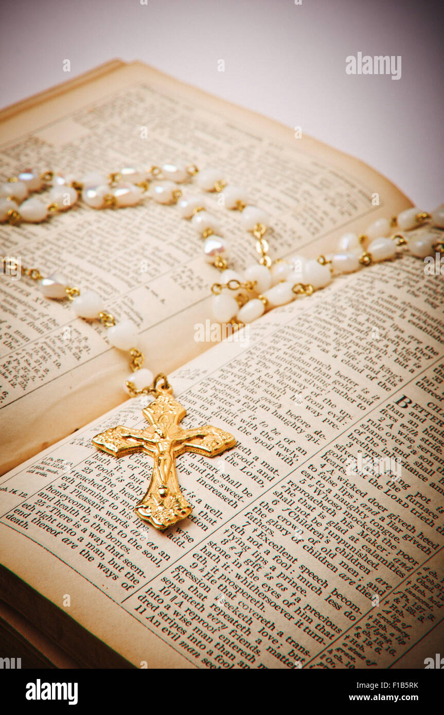 catholic rosary and bible