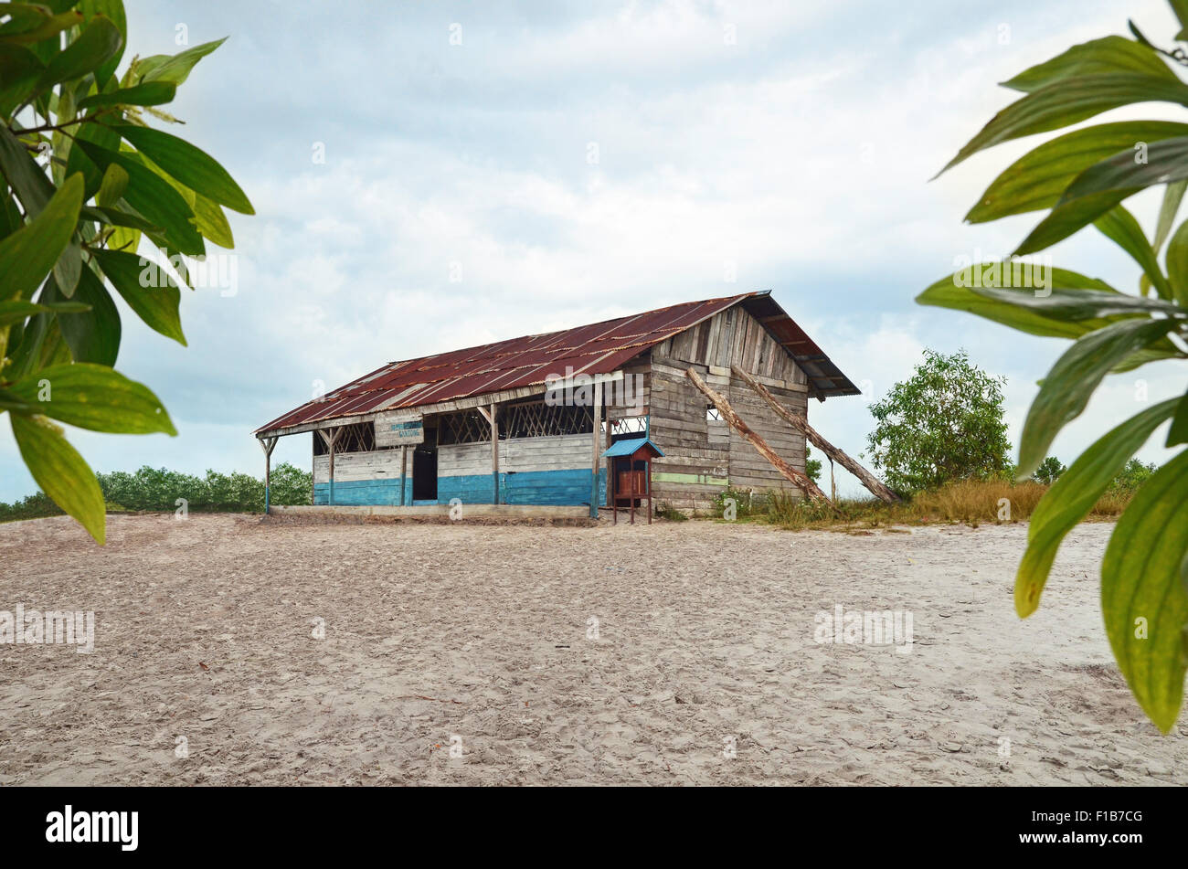 An old school building in Belitung Stock Photo