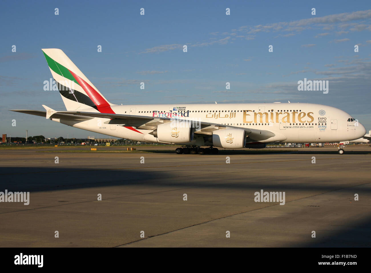 EMIRATES ENGLAND RUGBY 2015 CUP A380 Stock Photo