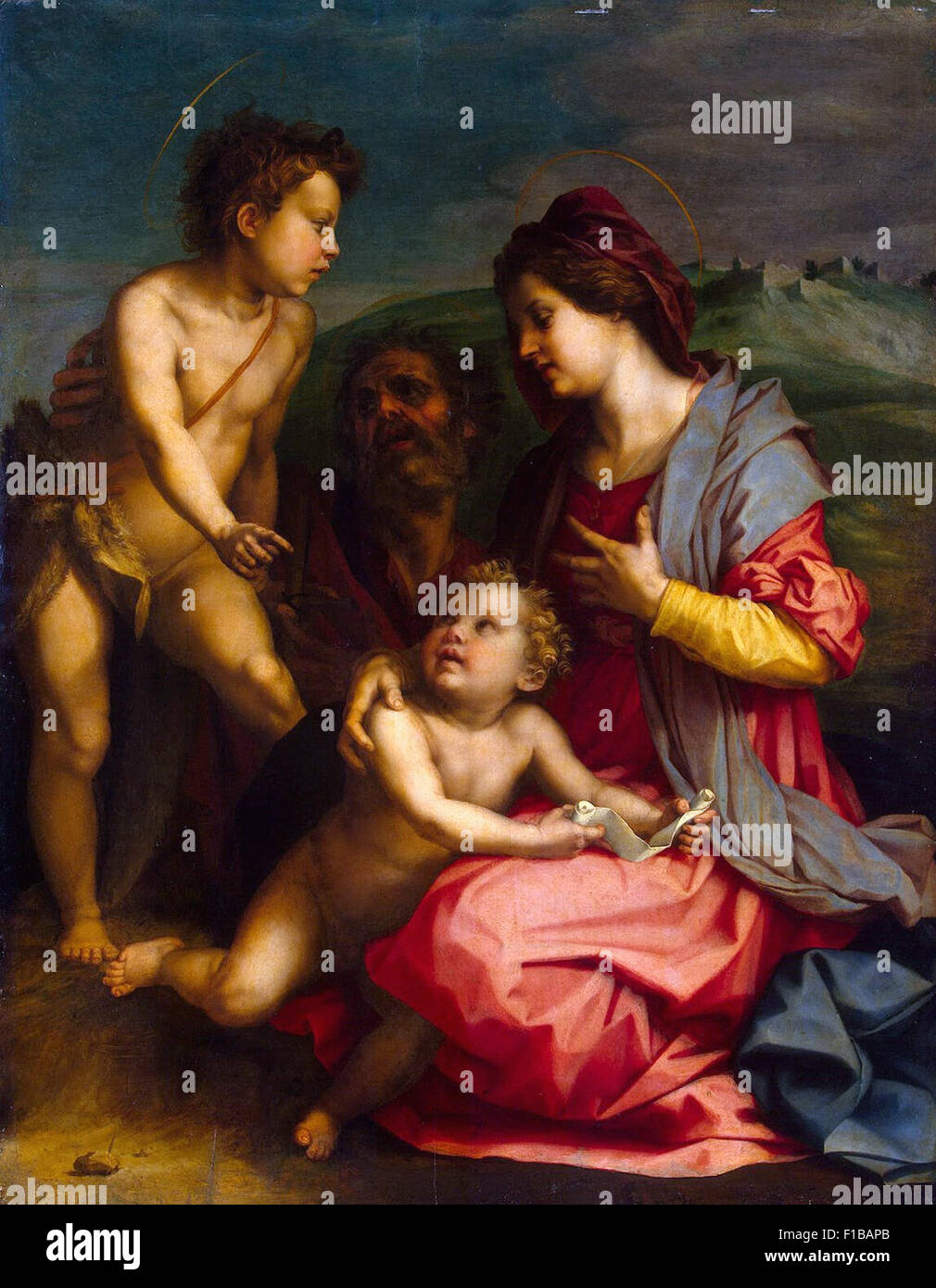 Andrea del Sarto - Holy Family with St John the Baptist Stock Photo
