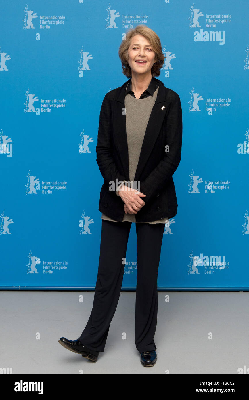 65. Berlinlale - Actress Charlotte Rampling at the presentation of the film 45 YEARS Stock Photo