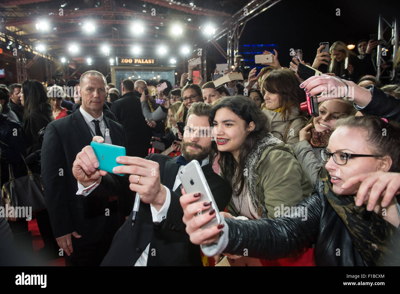 Actor Jamie Dornan, can be photographed with fans on the red carpet of the Berlinale in 2015 Stock Photo