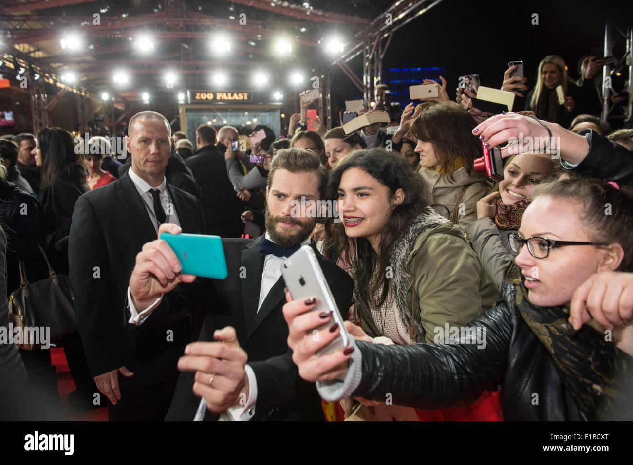 Actor Jamie Dornan, can be photographed with fans on the red carpet of the Berlinale in 2015 Stock Photo