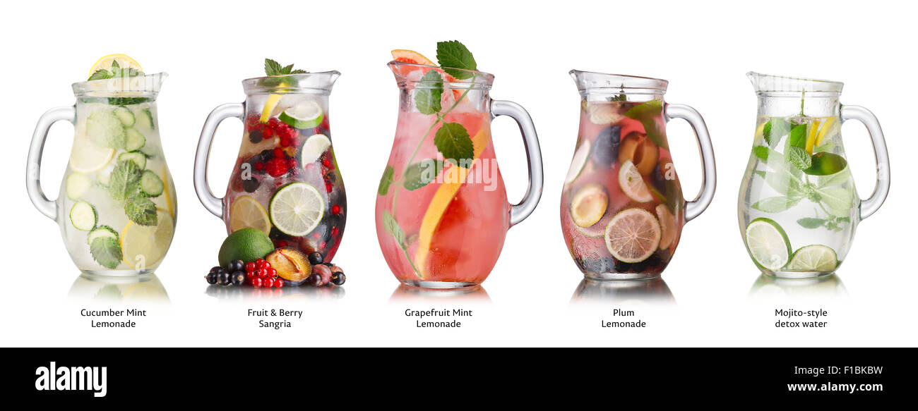 https://c8.alamy.com/comp/F1BKBW/collection-of-different-drinks-in-glass-pitchers-glasses-full-of-spritzerslemonadeiced-F1BKBW.jpg