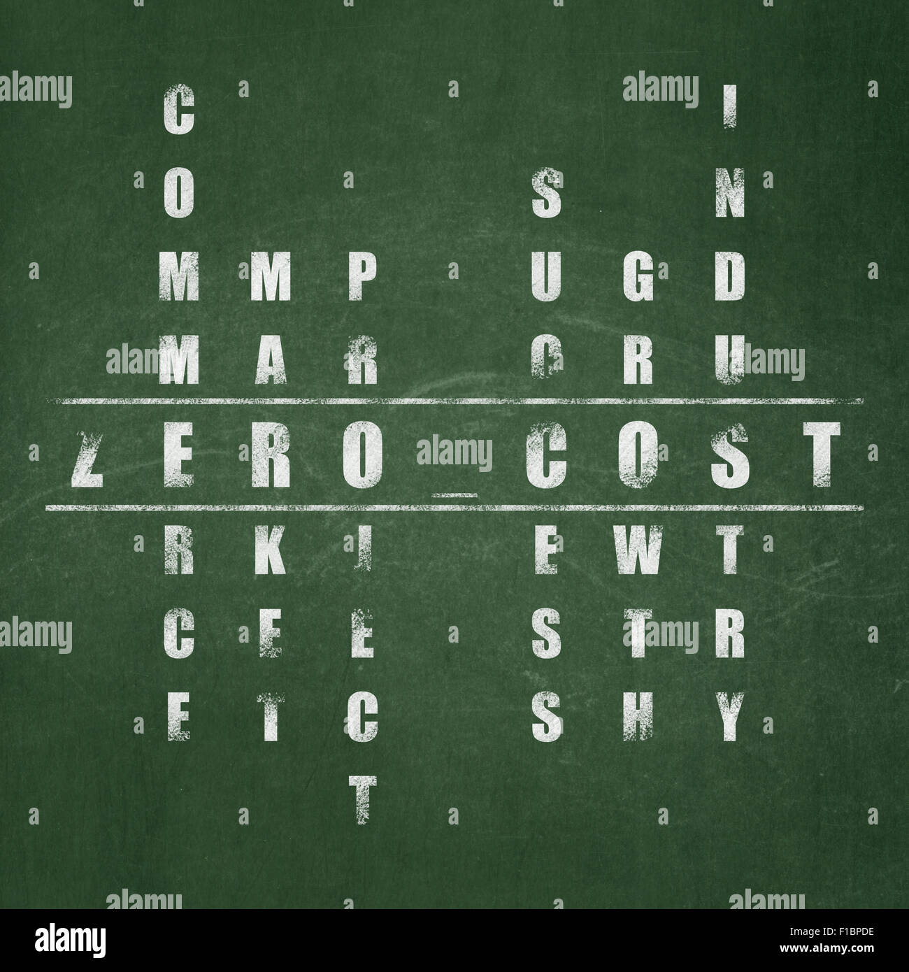 Business concept word Zero cost in solving Crossword Puzzle Stock Photo Alamy