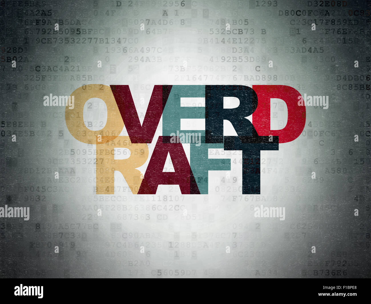Finance concept: Overdraft on Digital Paper background Stock Photo - Alamy