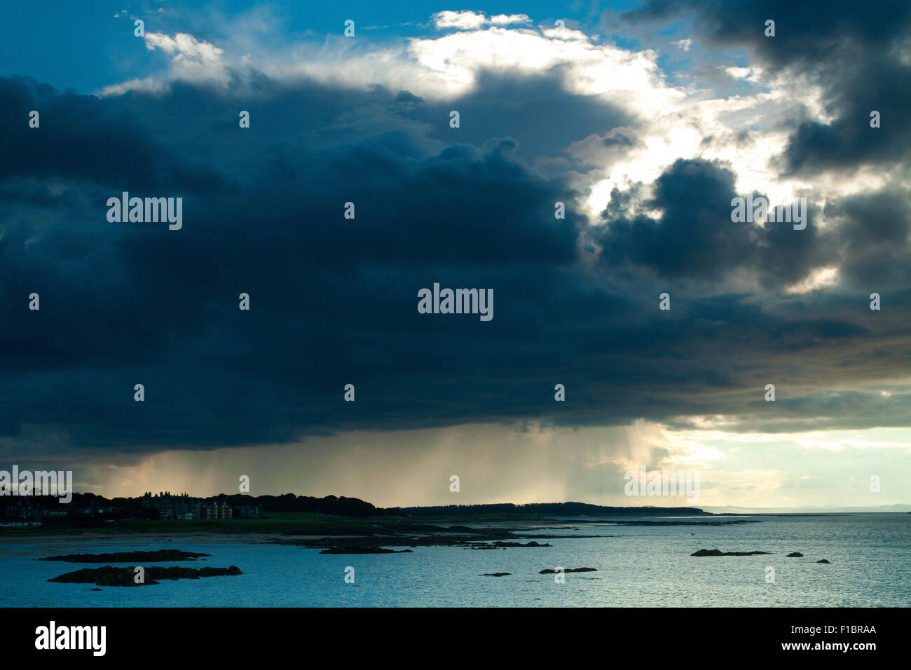 Storm clouds over North Berwick, East Lothian Stock Photo
