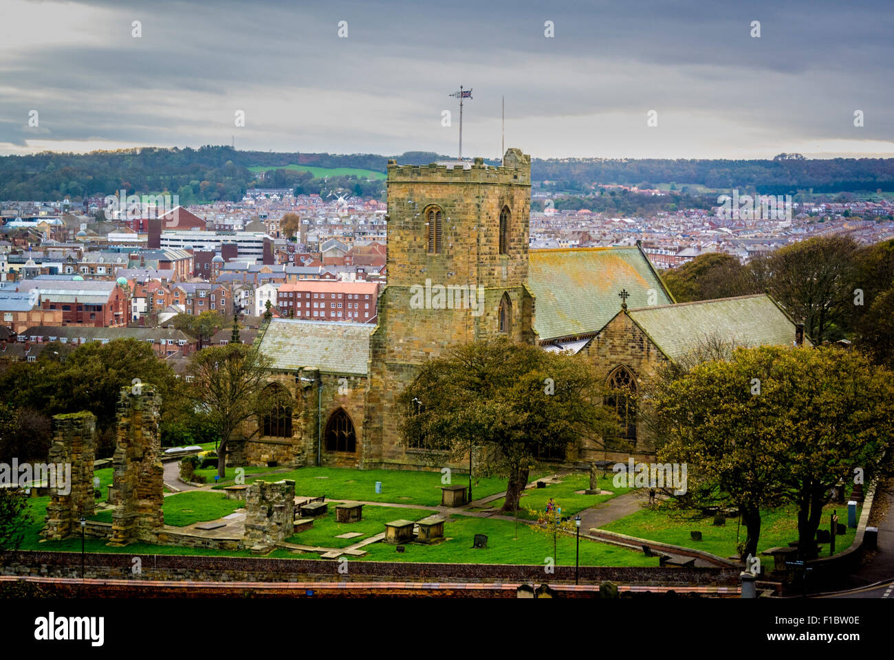 St Mary’s with Holy Apostles church, Scarborough. Burial place of Anne Bronte. Stock Photo