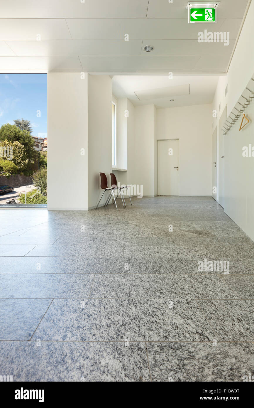 Building Interior Granite Floor White Wall Stock Photo Alamy