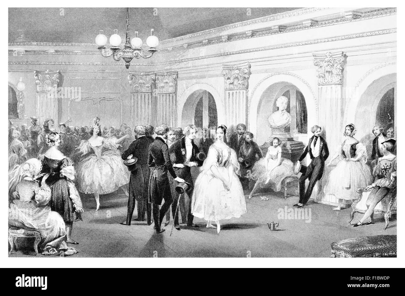 Green room of Opera House Paris 1854 Stock Photo
