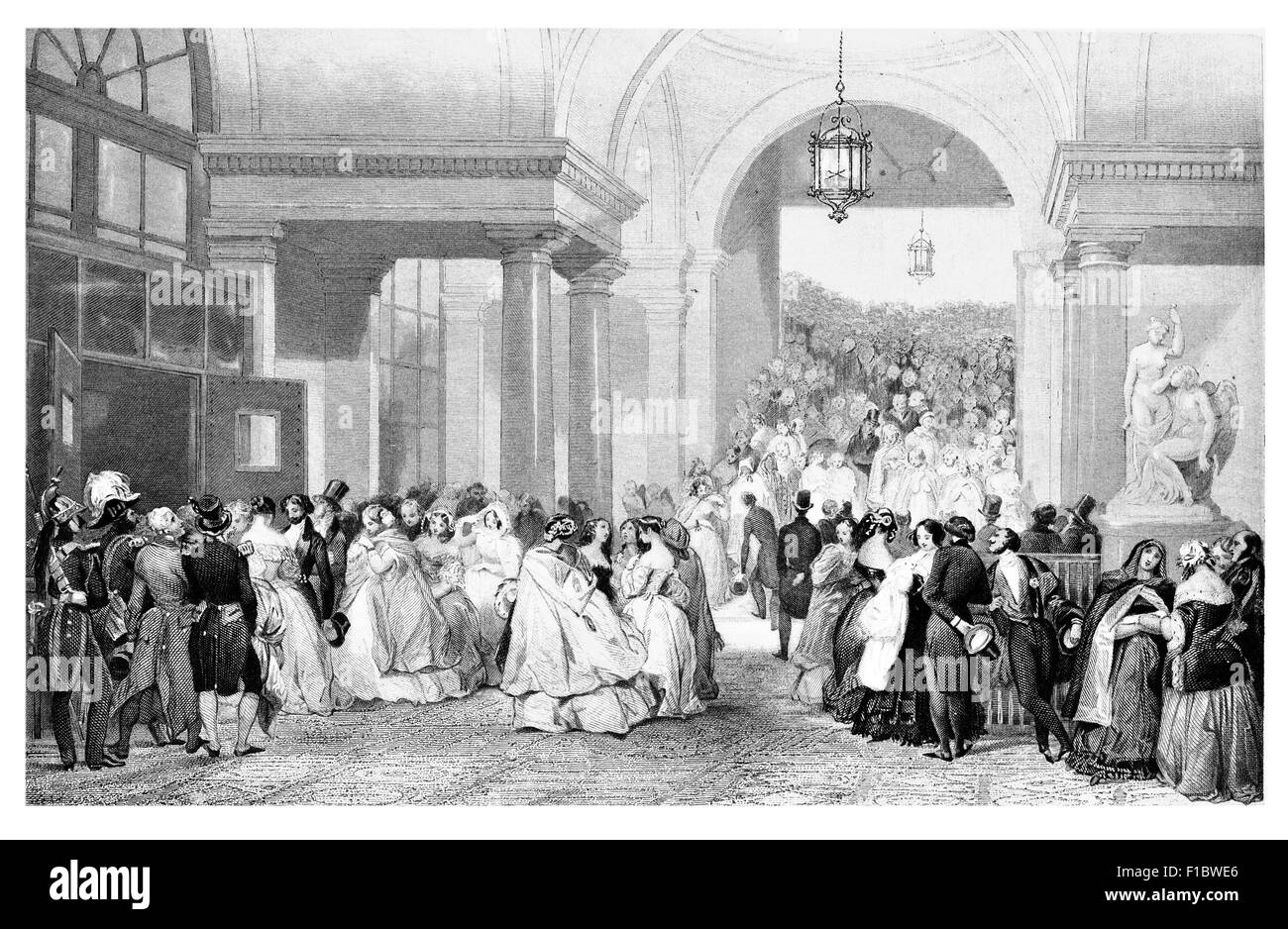 Leaving the Opera Paris 1854 Stock Photo