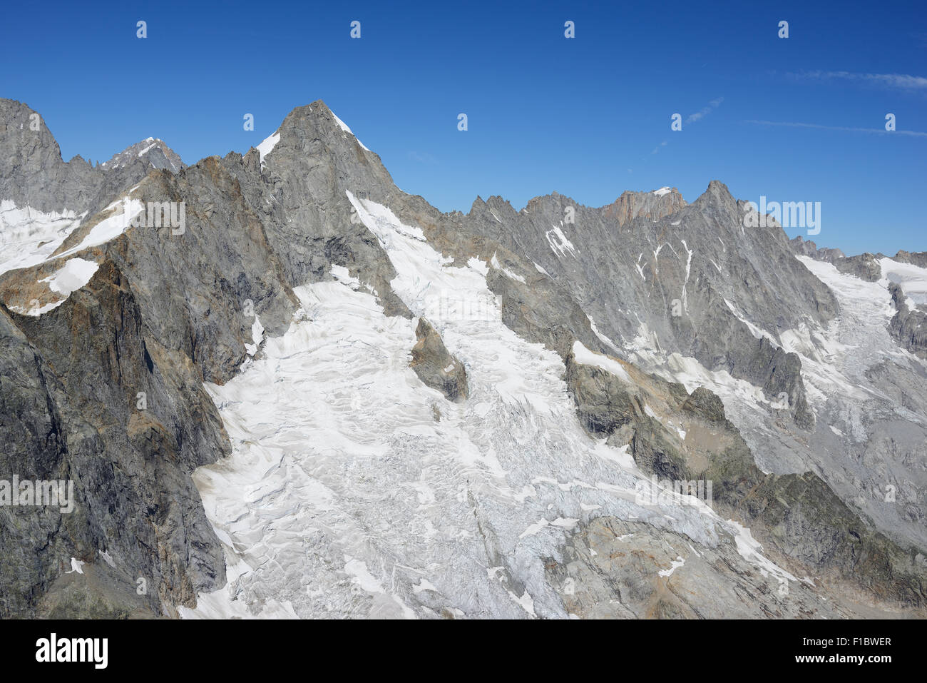 Aerial View. Tripoint Of France, Italy And Switzerland At The Summit Of 