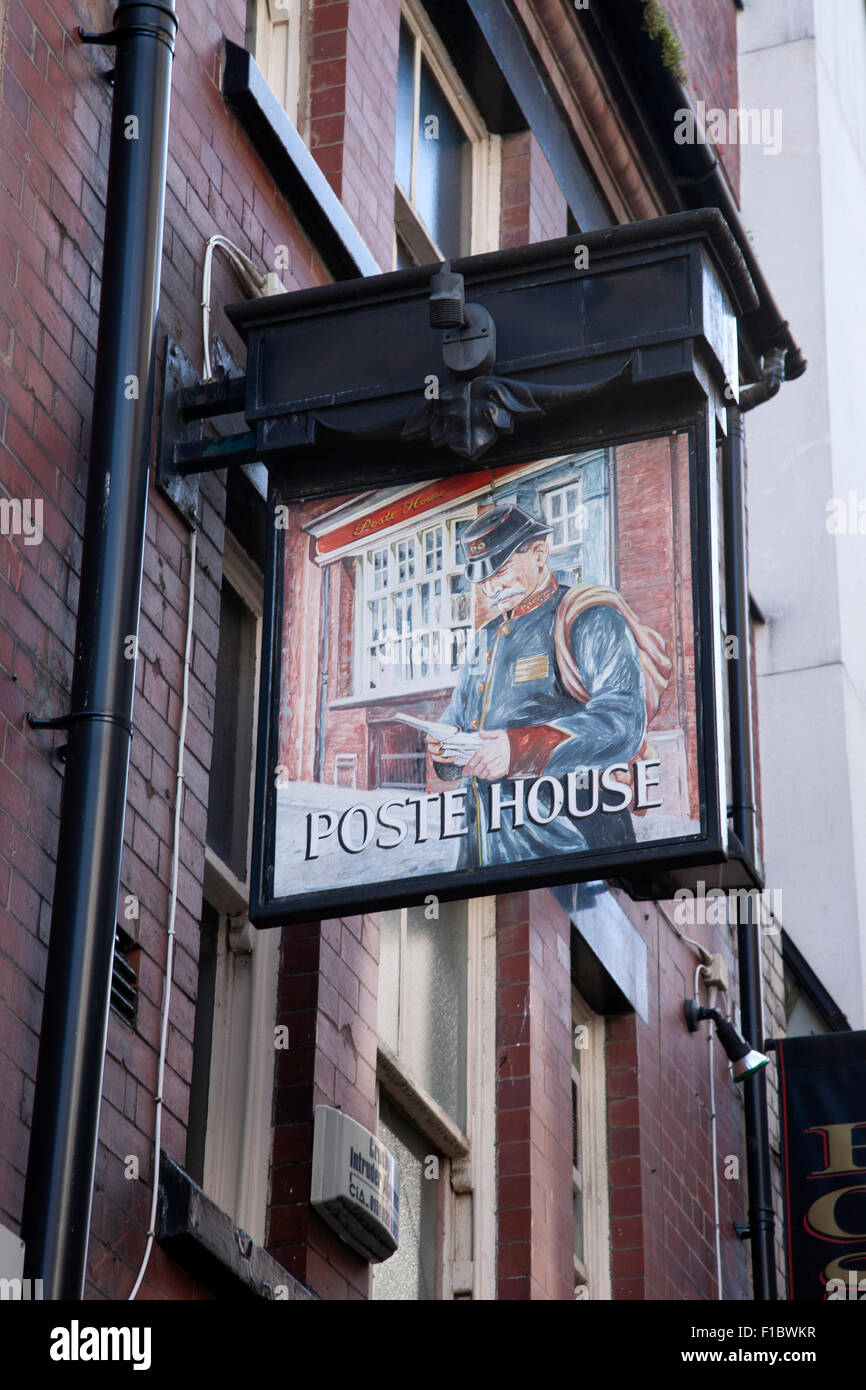 Poste House Pub Sign, Liverpool, England, UK Stock Photo Alamy