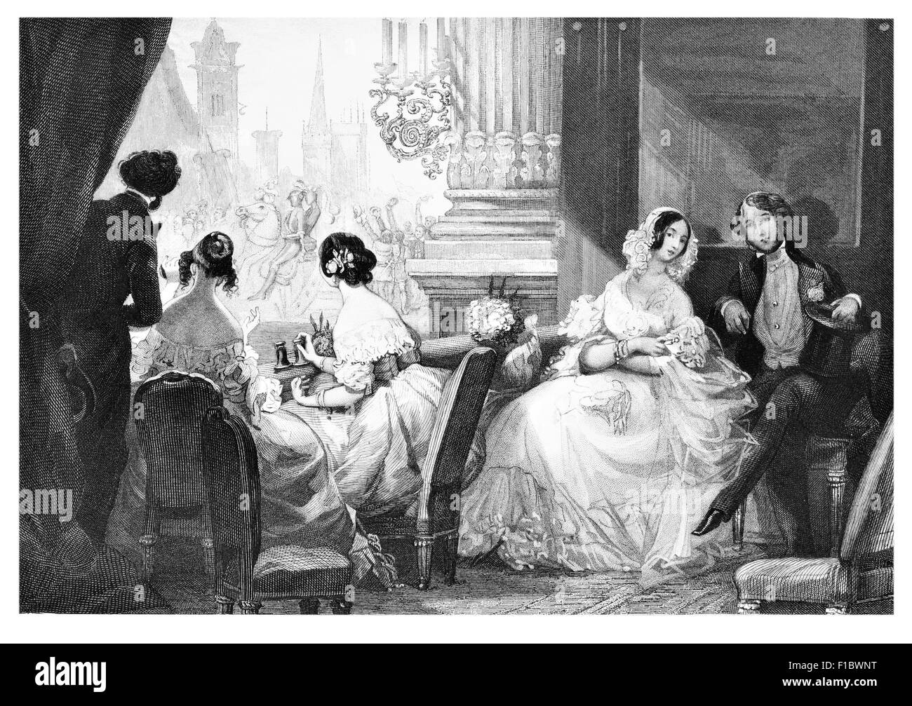 Interior Grand Opera box Paris 1854 theater show Stock Photo