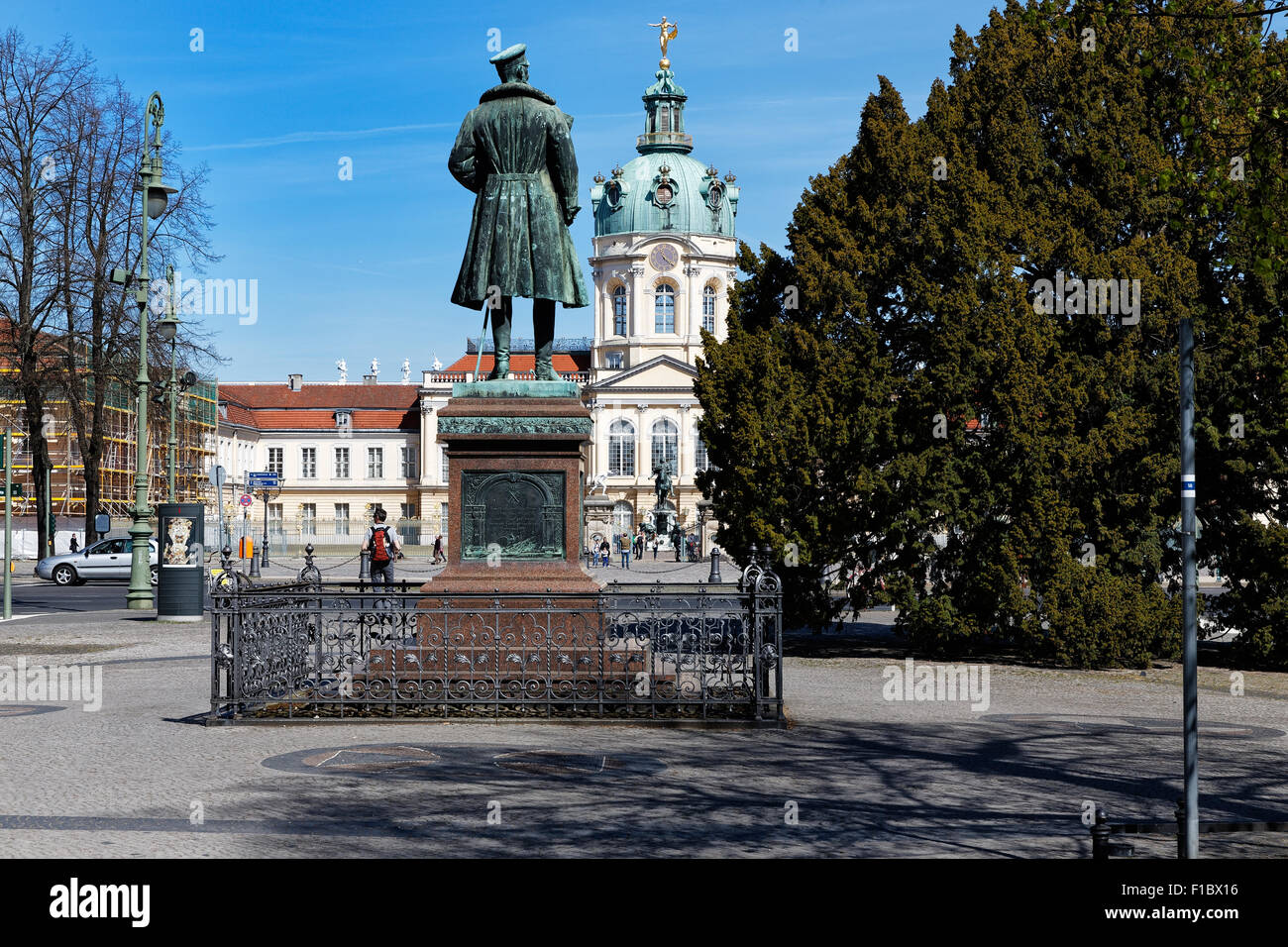 Berlin, Germany, Charlottenburg Palace and the monument to Prince Albrecht of Prussia Stock Photo