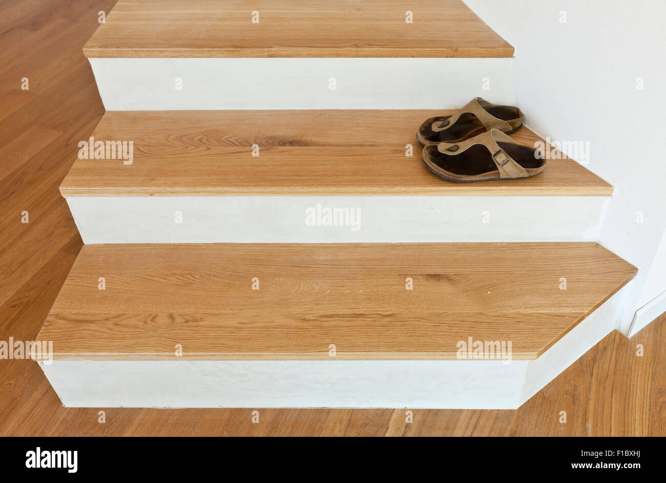 interior modern house, staircase , top view Stock Photo