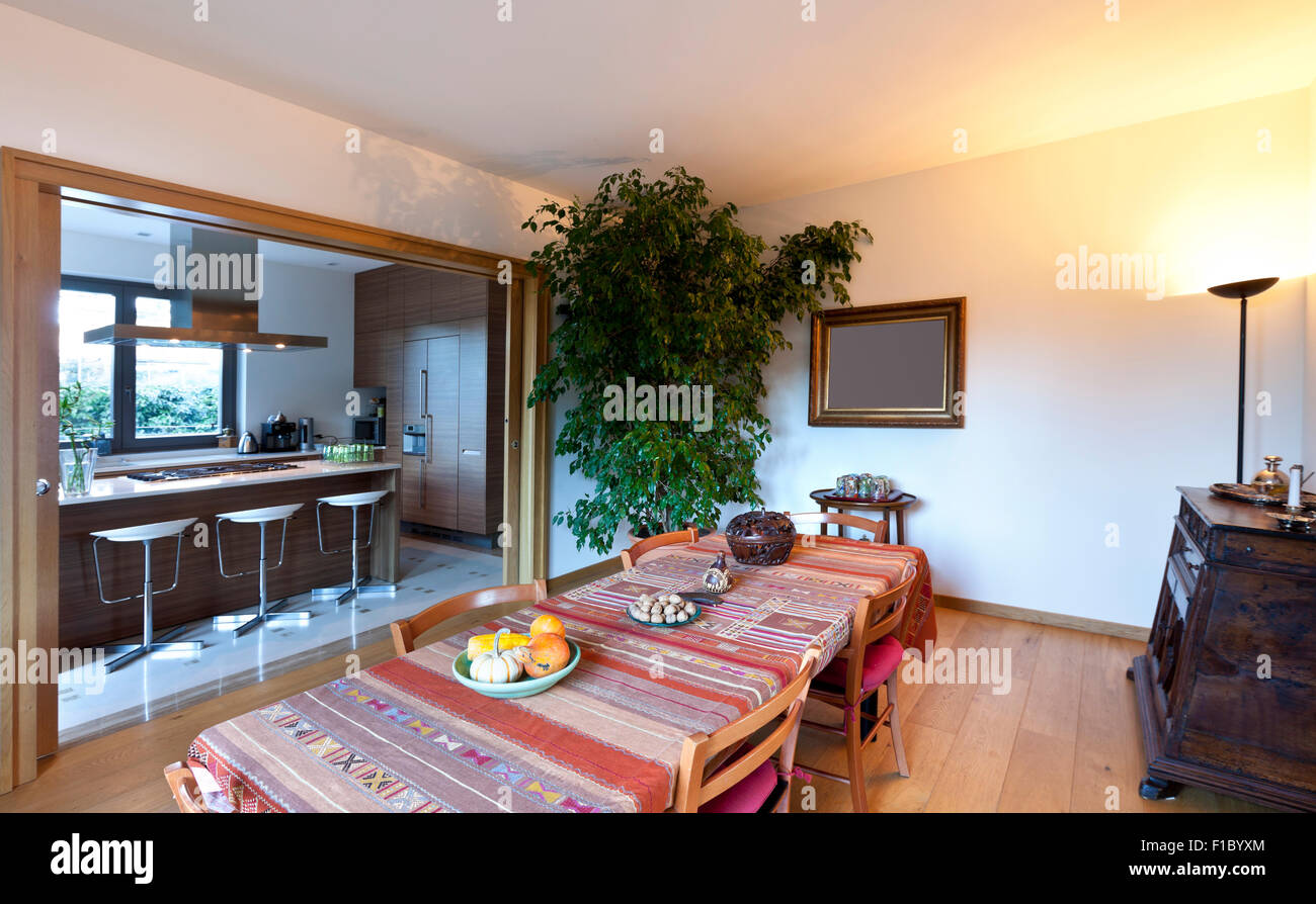 beautiful apartment, interior, dining room Stock Photo - Alamy