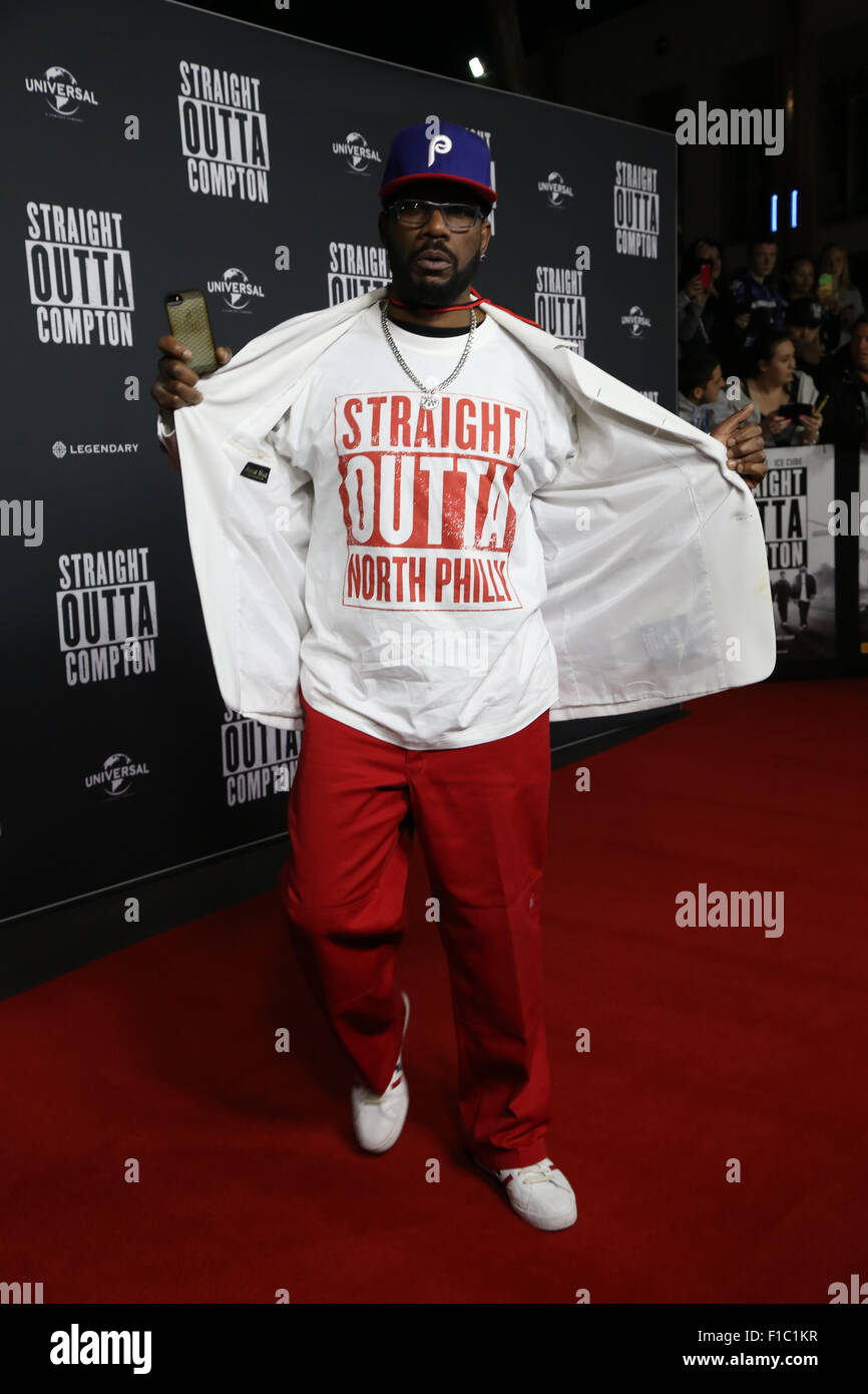 Sydney, Australia. 1 September 2015. Pictured: Hip Hop media personality Rodney O. Celebrities walked the red carpet in Sydney at the Australian Premiere of Straight Outta Compton at Hoyts Cinemas, Entertainment Quarter, Moore Park. Credit: Richard Milnes/Alamy Live News Stock Photo