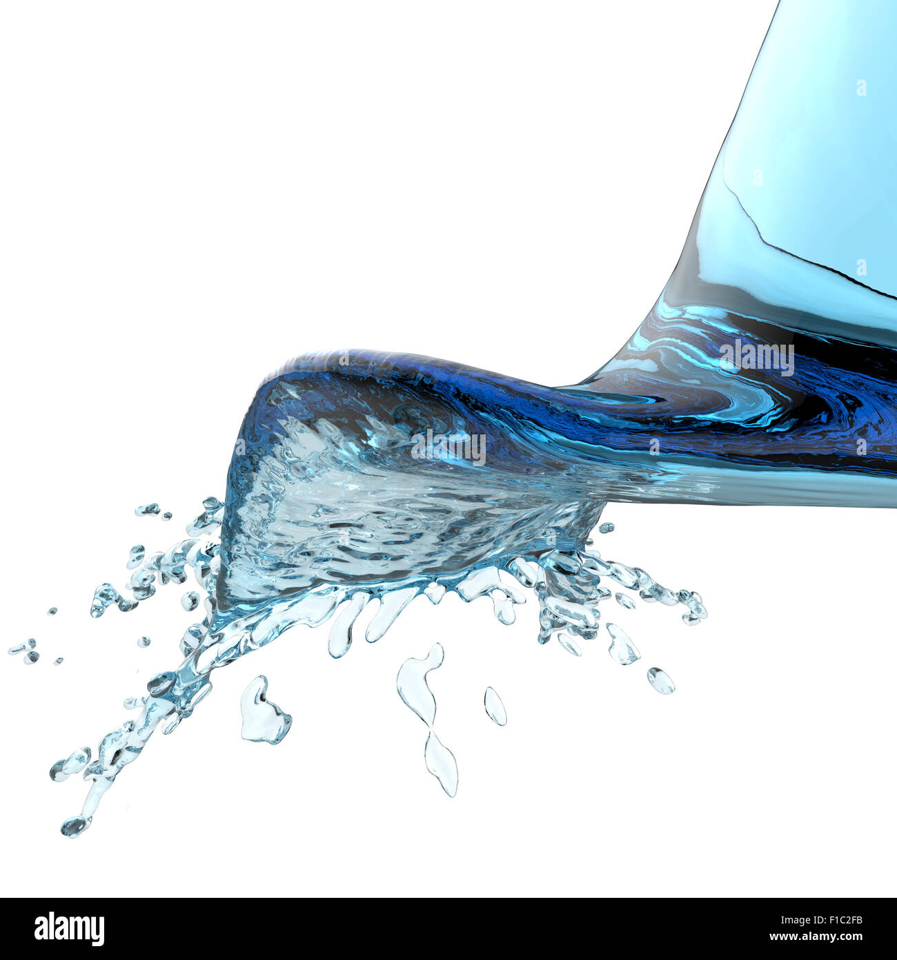 3d water splash isolated on white background Stock Photo - Alamy