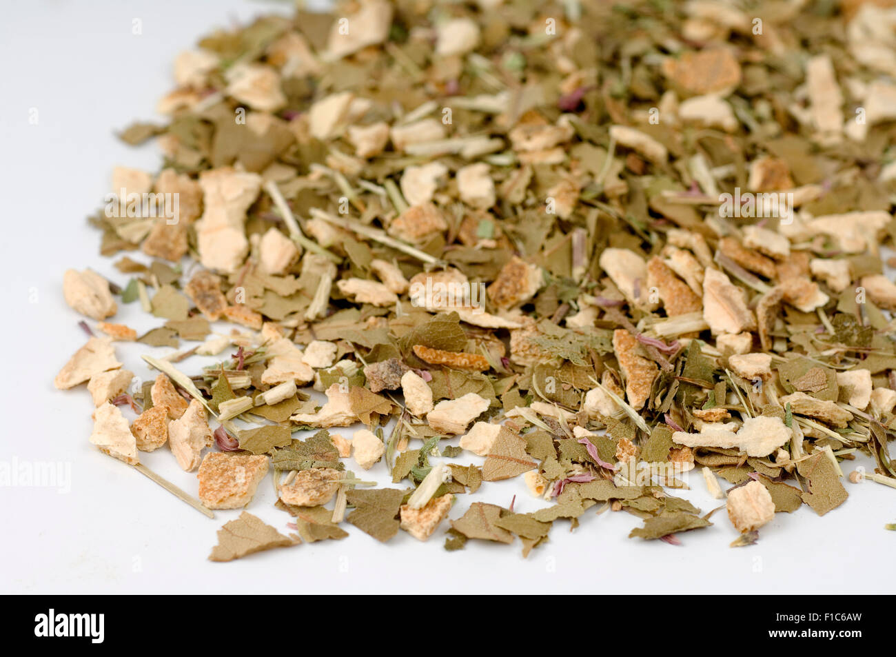 Orange Peel, Ginger, Echinacea and Ginseng Loose Leaf Tea Stock Photo