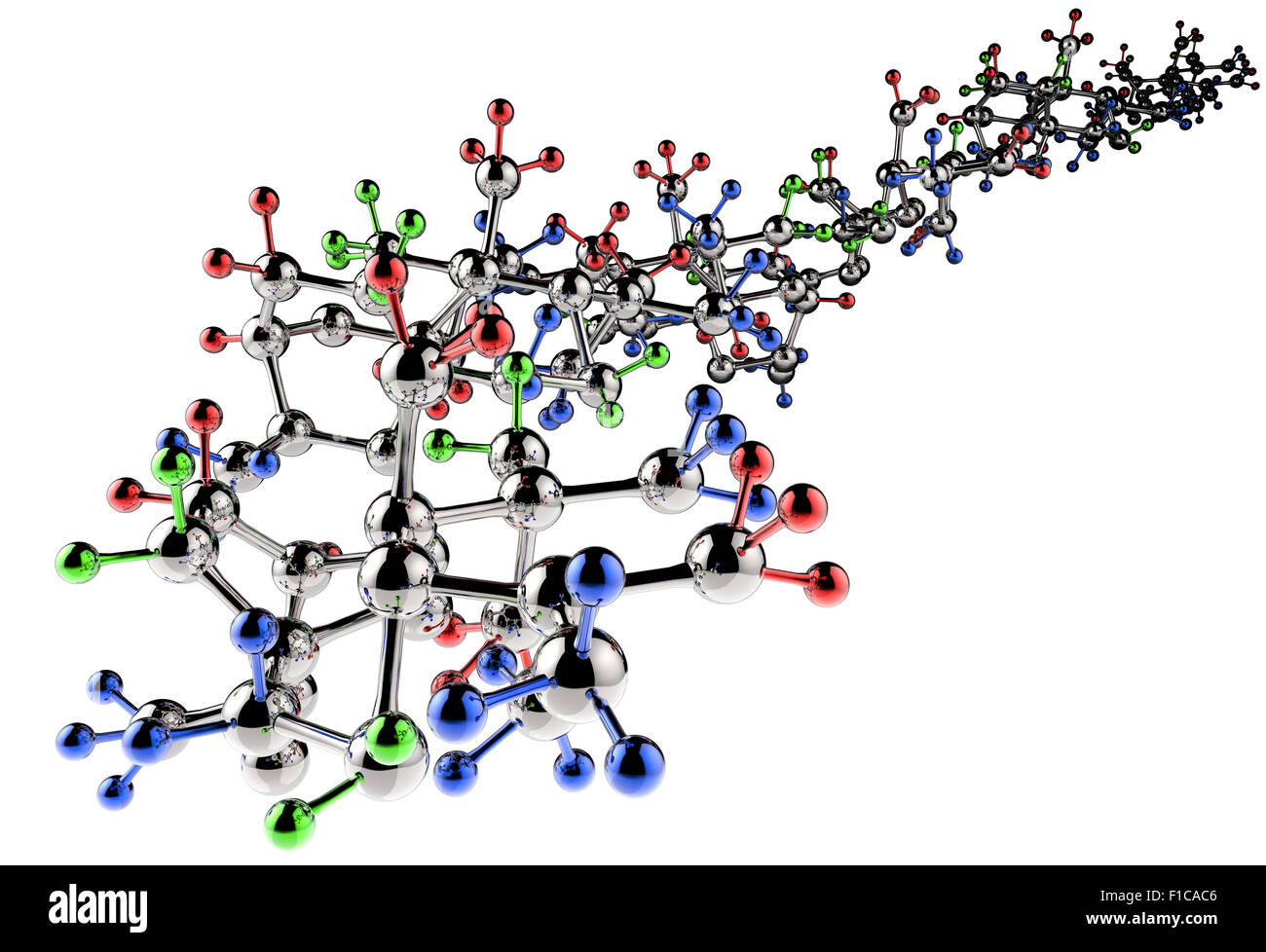 molecule 3d with red green blue colors Stock Photo