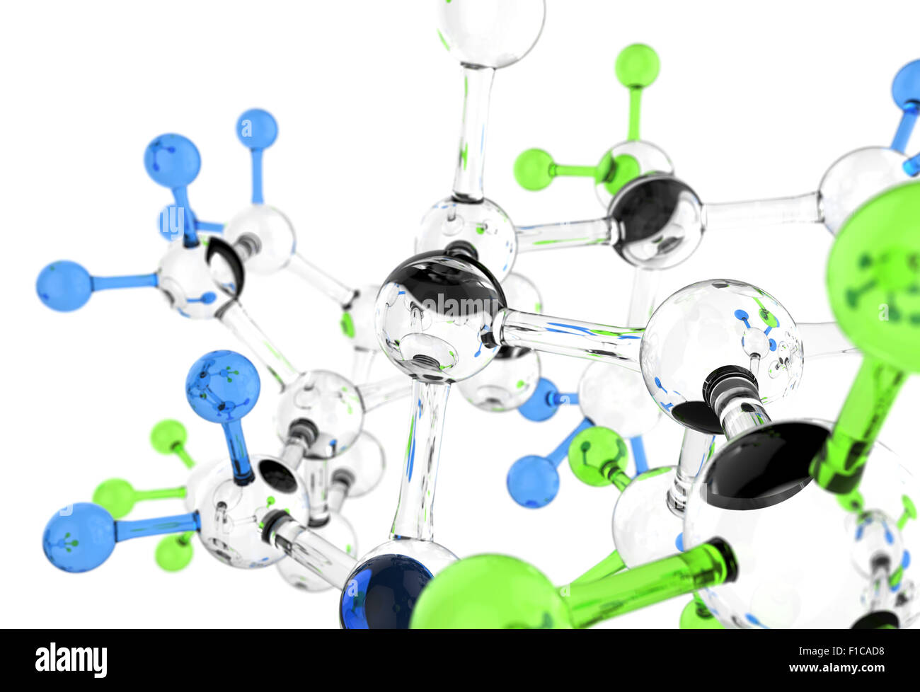 Molecule glass 3d colors on white background Stock Photo - Alamy